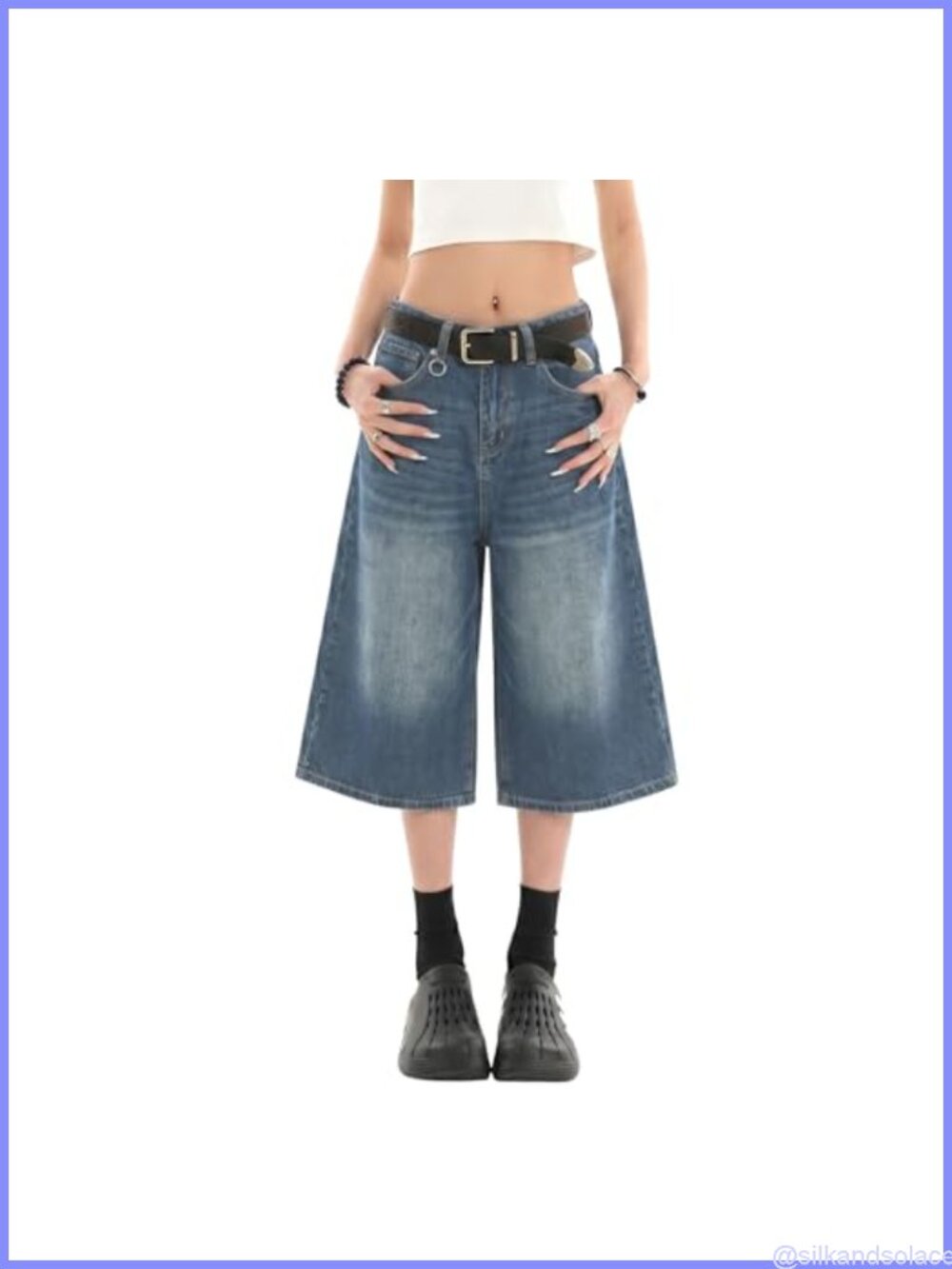 Baggy Wide Leg Denim Jean Shorts Low Rise Cotton Jorts